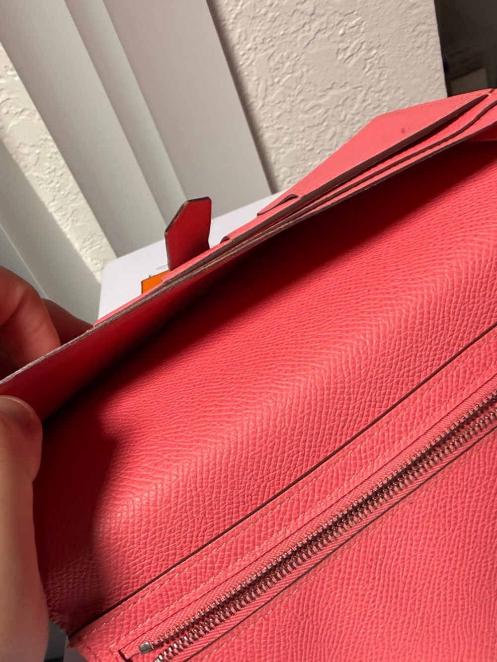 Hermes Pink Epsom Leather Bearn Long Wallet - Picture 8 of 10